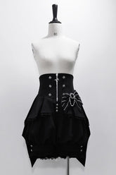 Schwarze, wunderbare, gestreifte Spitzen-Shorts von Ouji Fashion mit elegantem Lolita-Muster